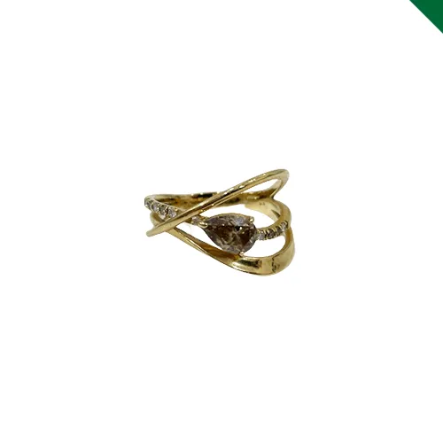 【K18】18金 ブラウンダイヤ リング